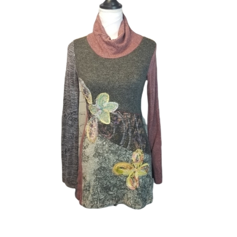 Y2k Bella Carra Art To Wear Artsy Sweater knit dress Atw - Picture 2 of 15